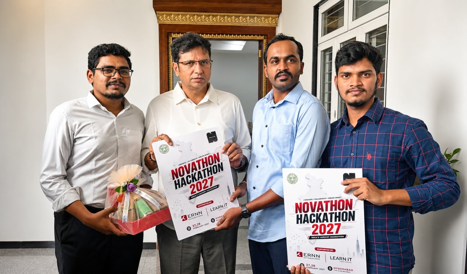 Novathon 2027 Poster Launch with Telangana IT Minister Shri Duddilla Sridhar Babu